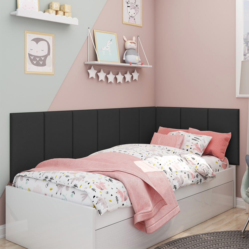 Conjunto 9 Módulos 55x30 Estofado Autocolantes Estrutura em Madeira Fácil Instalação - LH Móveis