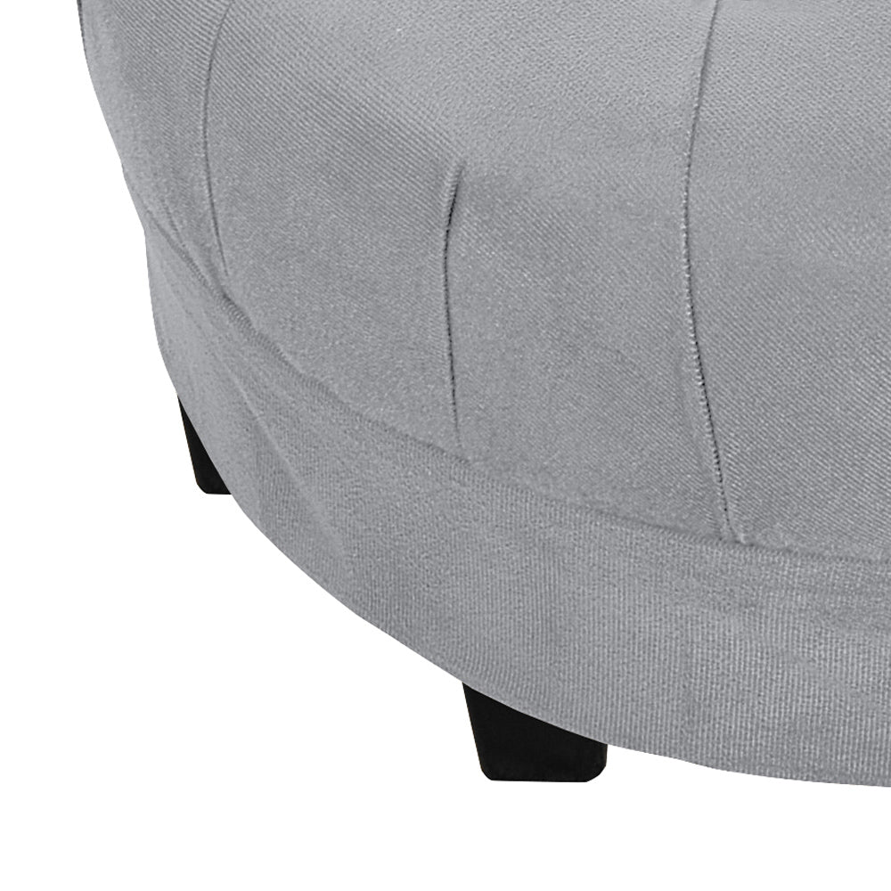 Puff Redondo Amsterdã Decorativo Estrutura em Madeira Detalhe Capitonê - LH Móveis