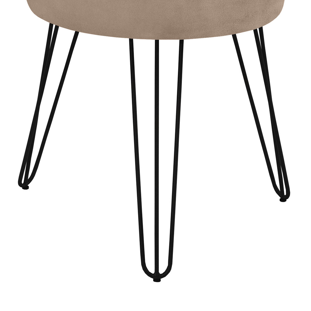 Puff Luanda Redondo Pé Preto Estrutura de Madeira Decorativo - LH Móveis