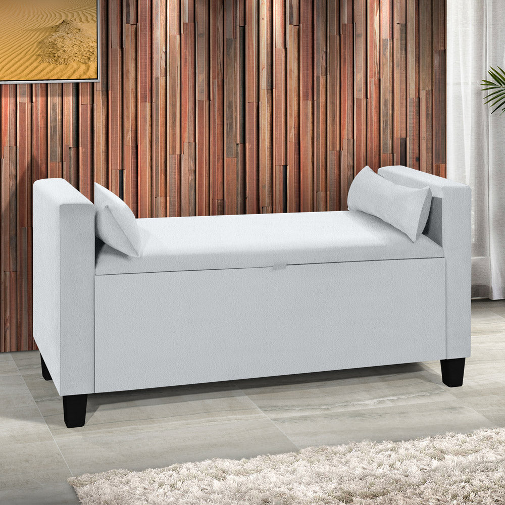 Recamier Baú Estofado Calçadeira Barcelona Banco Para Cama Box Queen - LH Móveis