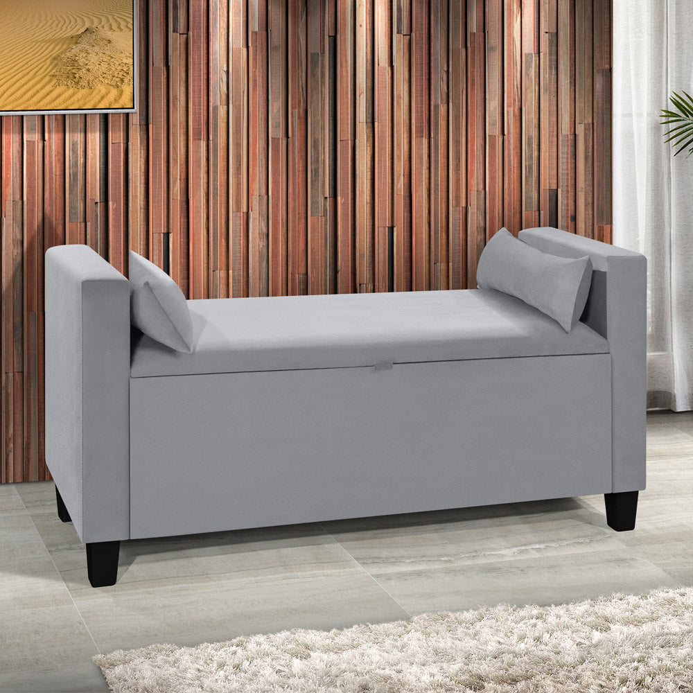 Recamier Baú Estofado Calçadeira Barcelona Banco Para Cama Box Queen - LH Móveis