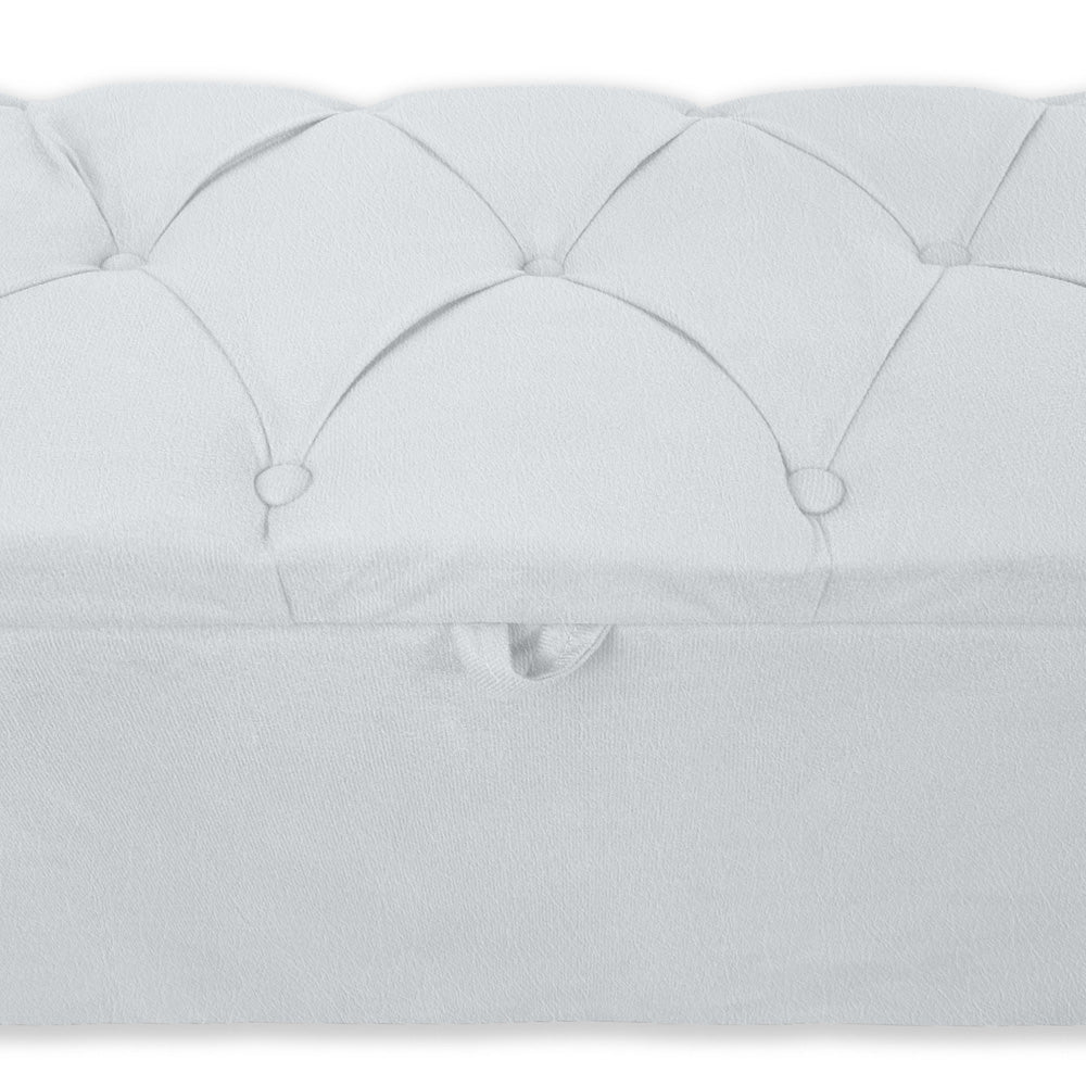 Baú Recamier Detalhe Capitonê 185cm Para Cama King Intense Estrutura em Madeira Estofado Várias Cores - LH Móveis