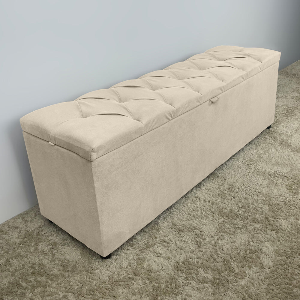 Baú Recamier Capitonê 85cm Para Cama Solteiro Intense Várias Cores - LH Móveis