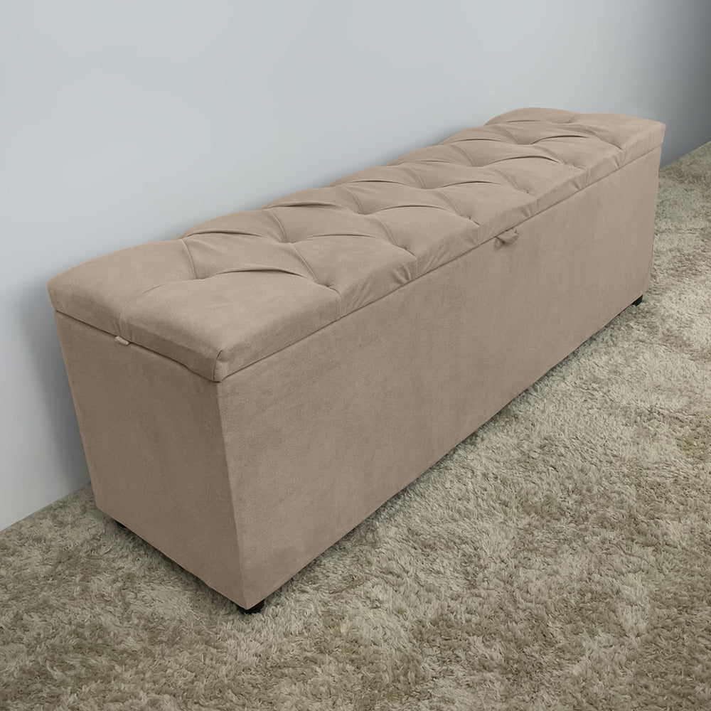 Baú Recamier Capitonê 85cm Para Cama Solteiro Intense Várias Cores - LH Móveis