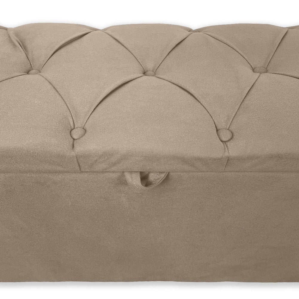 Baú Recamier 155cm Para Cama Queen Intense Detalhe Capitonê Estrutura em Madeira Várias Cores - LH Móveis