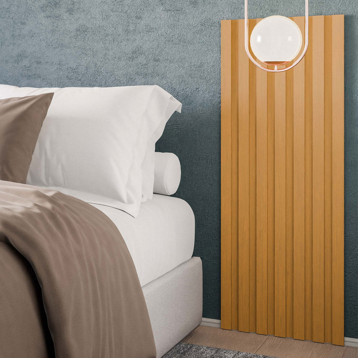 Kit 2 Módulos Ripados 115x52,5cm Placas Decorativas Para Quarto Sala De Estar - LH Móveis