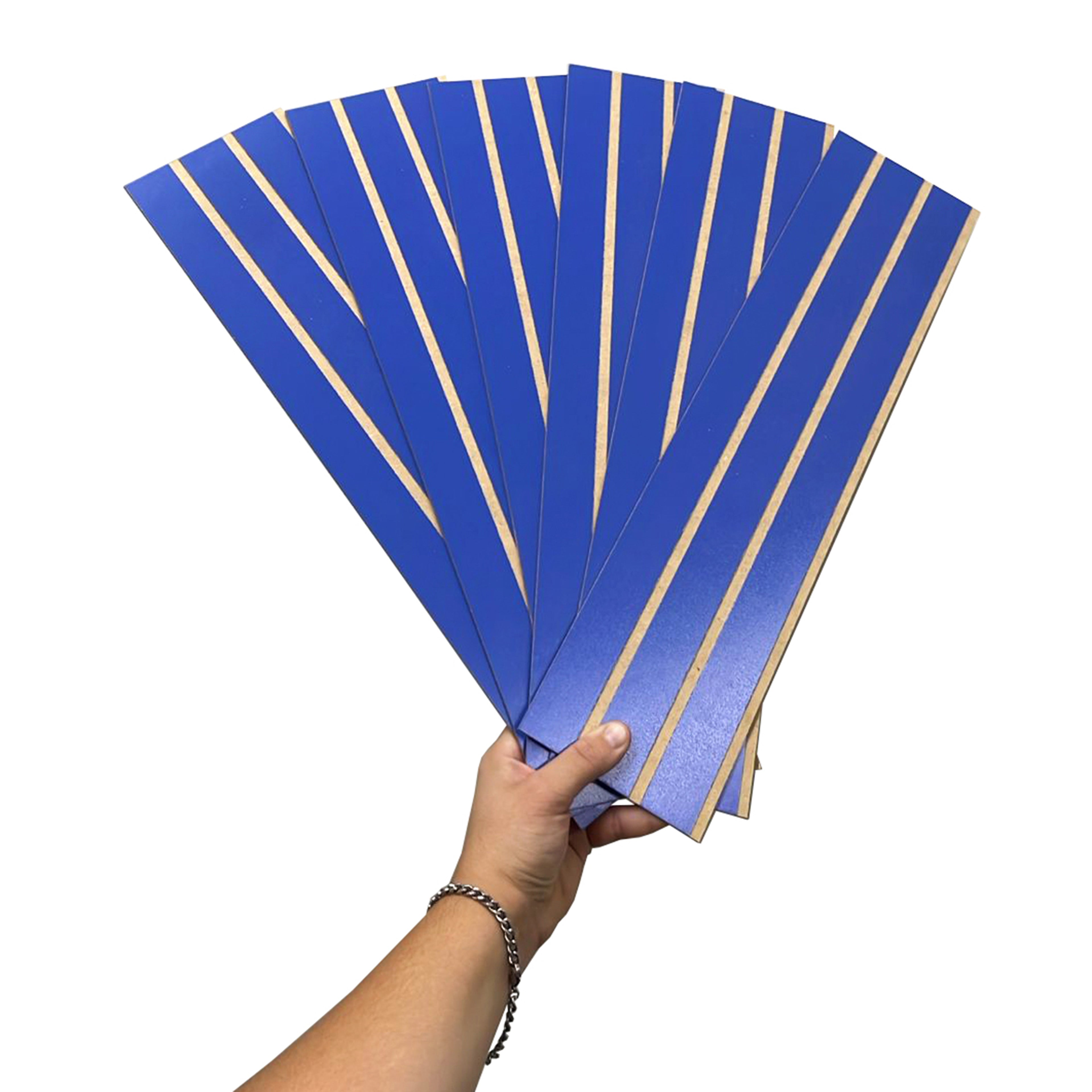 Kit 10 Ripados Módulos Adesivos 45x10 em MDF Para Decoração Acompanha Dupla Face - LH Móveis