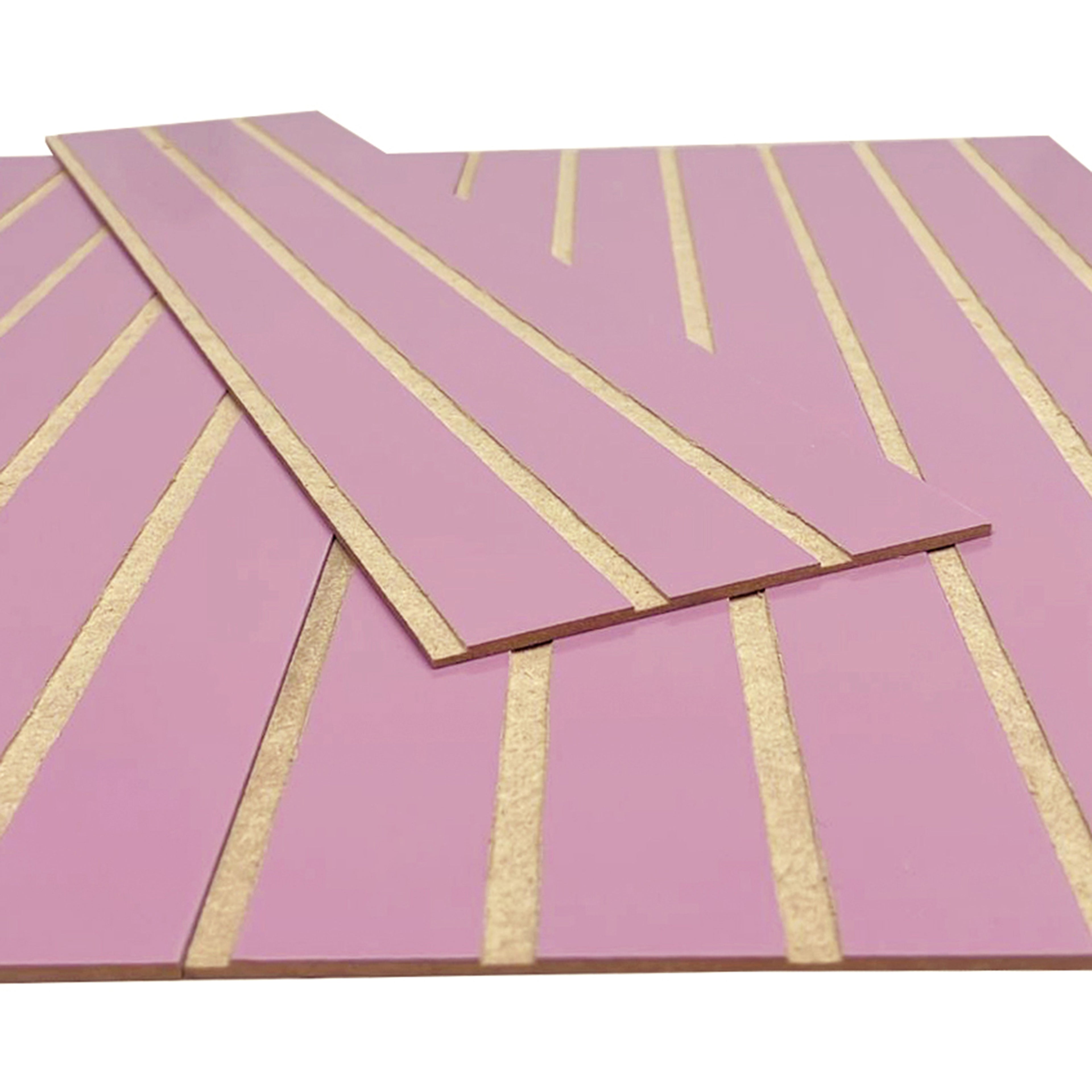 Kit 10 Ripados Módulos Adesivos 45x10 em MDF Para Decoração Acompanha Dupla Face - LH Móveis