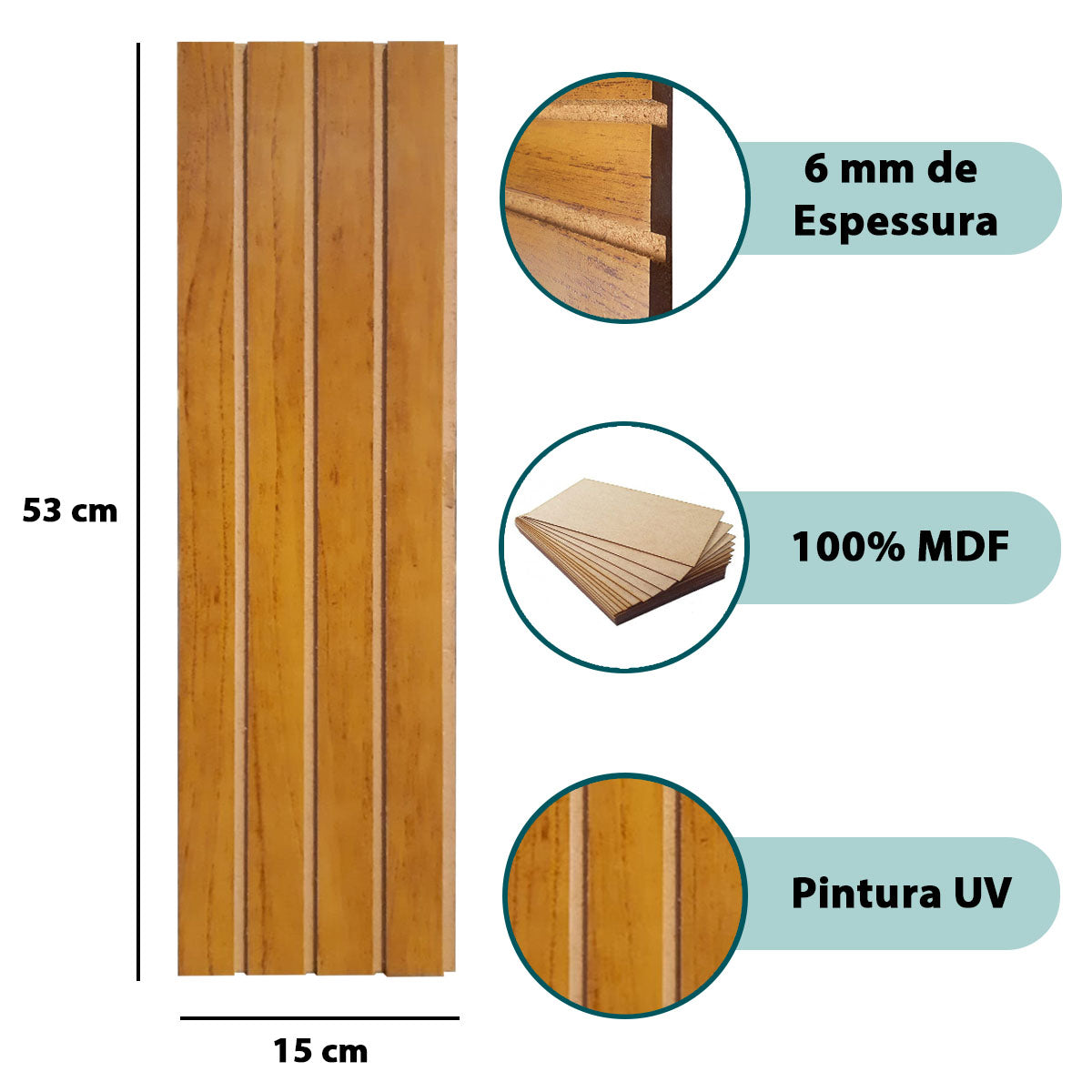 Cabeceira Ripado Cama Casal, Queen e King em MDF Adesiva Fácil Instalação - LH Móveis