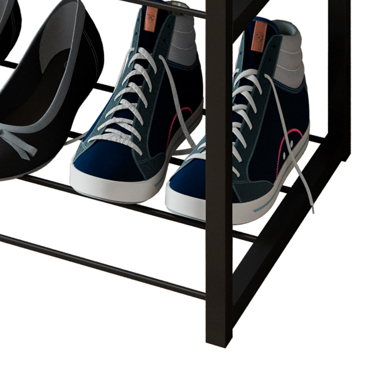 Sapateira Banco Vero Estilo Industrial Tampo em MDP Prateleira em Aço Várias Cores - LH Móveis