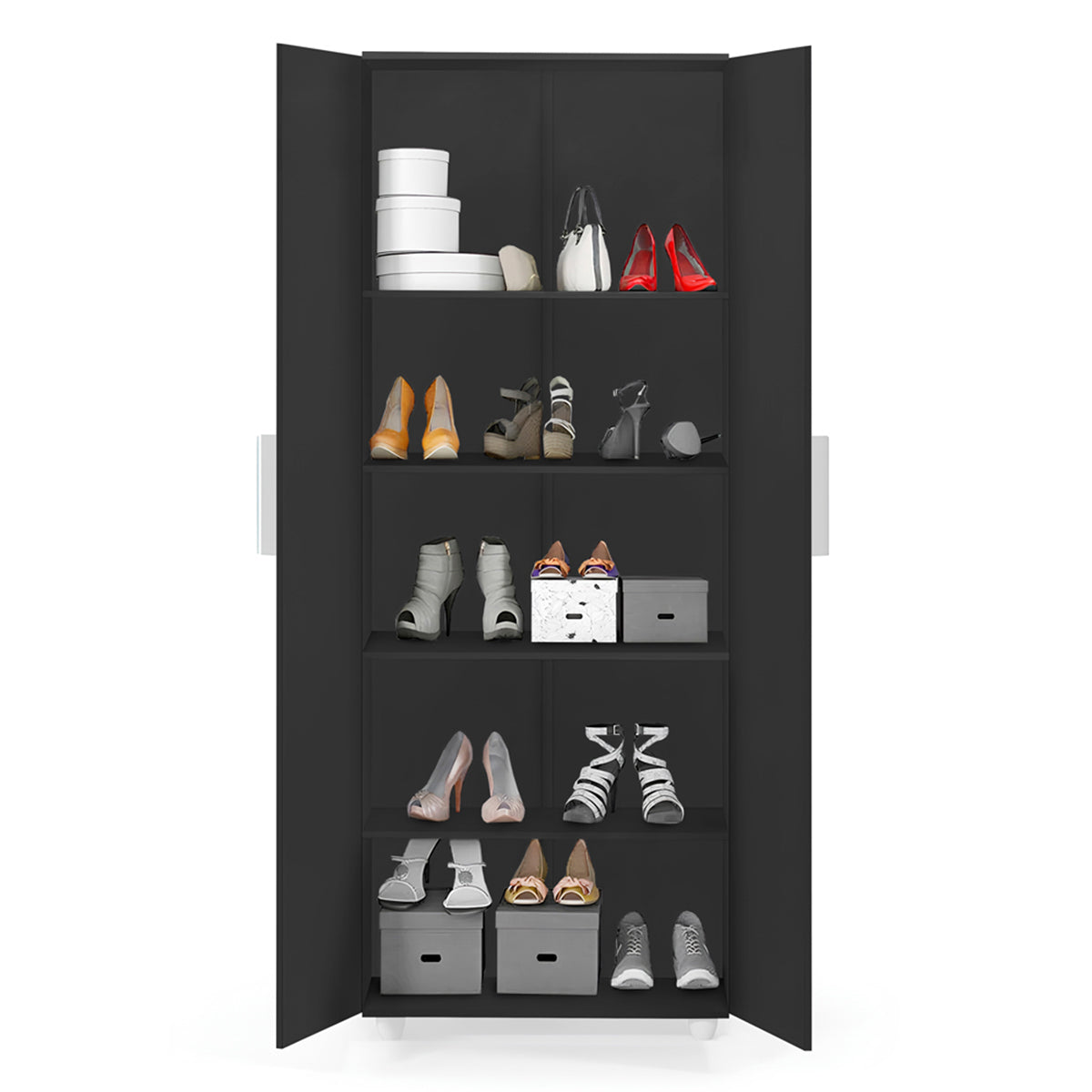 Sapateira Multiuso Organizador Lua em MDP 2 Portas 4 Prateleiras - LH Móveis