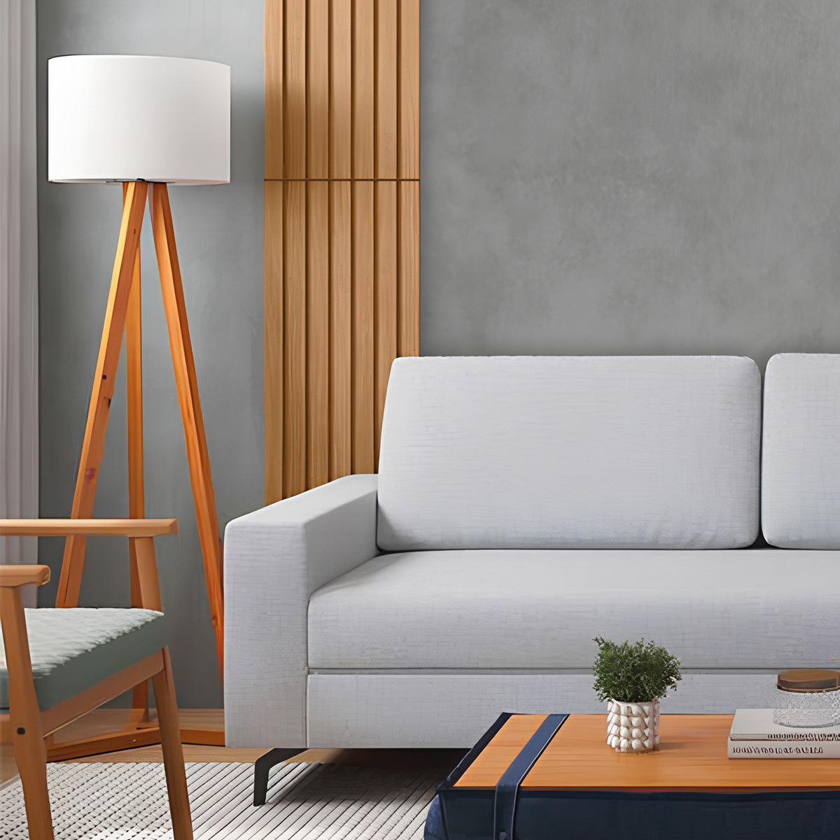 Kit 2 Módulos Ripados 115x52,5cm Placas Decorativas Para Quarto Sala De Estar - LH Móveis