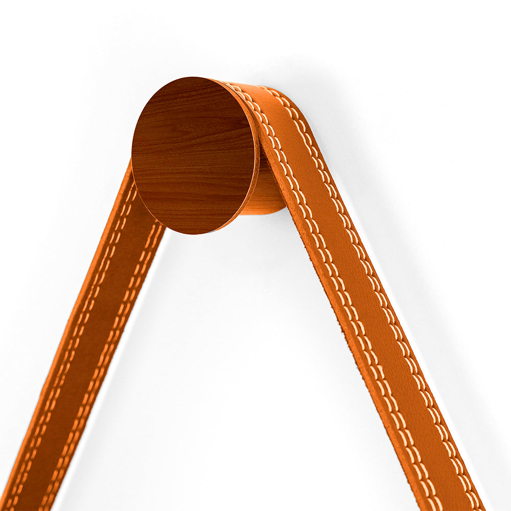 Espelho Adnet 60 cm Redondo Decorativo Para Sala Hall Banheiro Moldura em Couro Legítimo