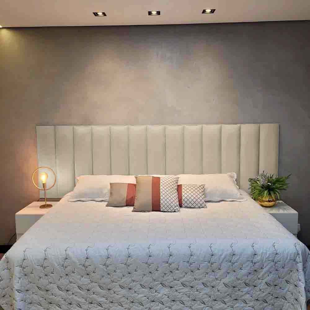 Módulo Estofado Adesivo 60x20 Para Cabeceira Placa Linear Unitário Várias Cores - LH Móveis