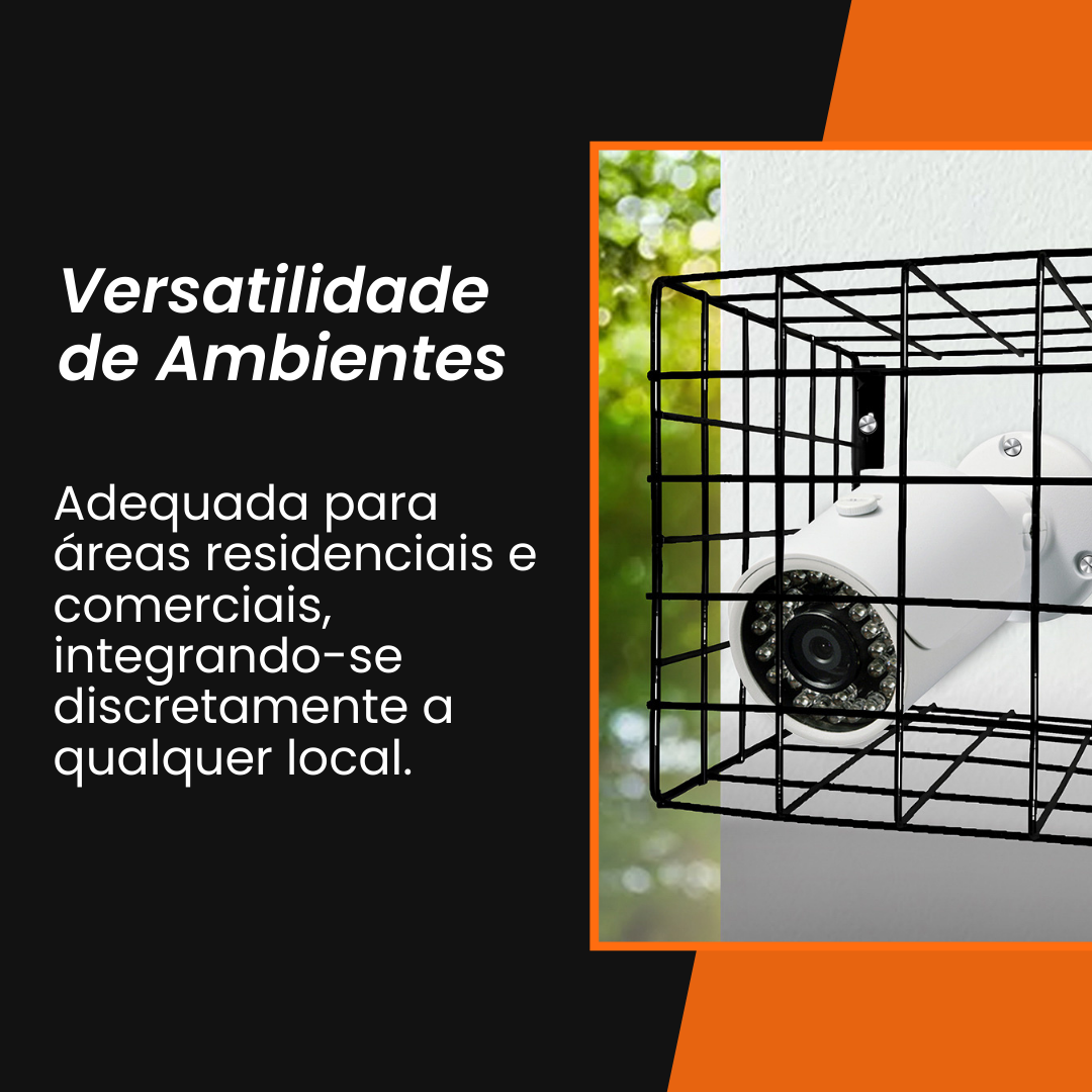 Caixa de Proteção Para Câmera Grade Aço Aramado Resistente Instalação Fácil - LH Móveis