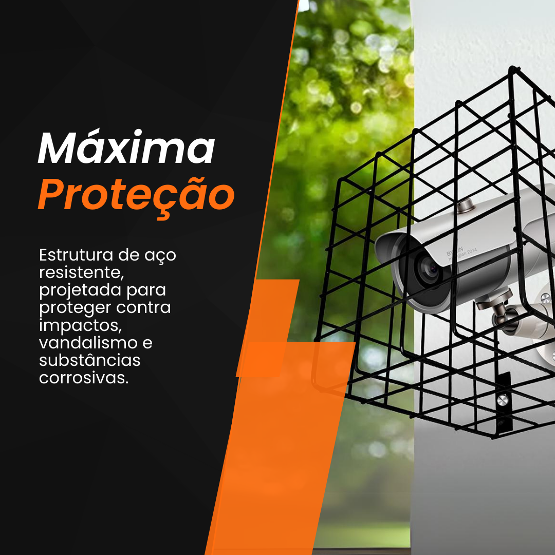Caixa de Proteção Para Câmera Grade Aço Aramado Resistente Instalação Fácil - LH Móveis
