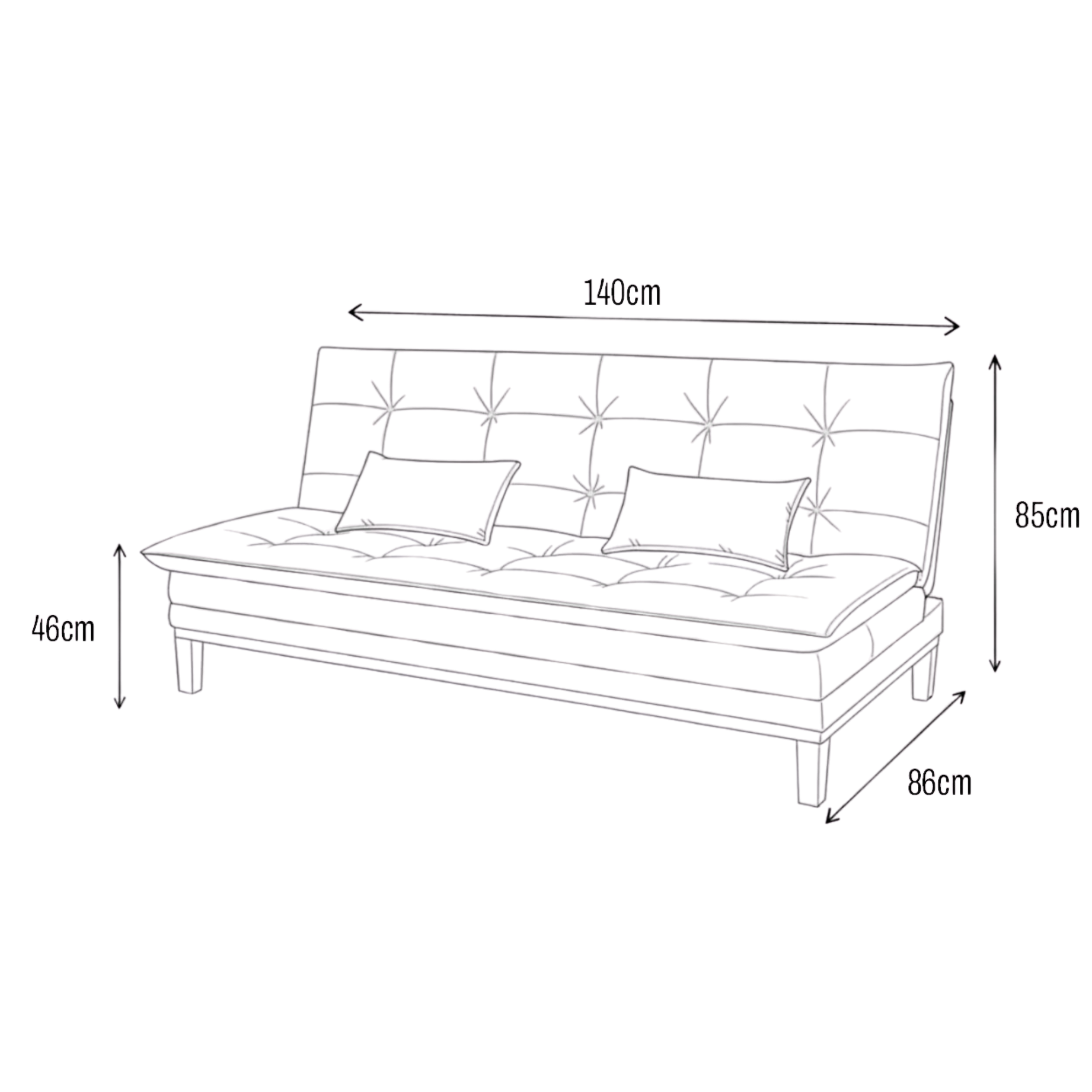 Sofá Cama Moderno 3 Lugares Reclinável em Suede com Pés de Madeira - LH Móveis