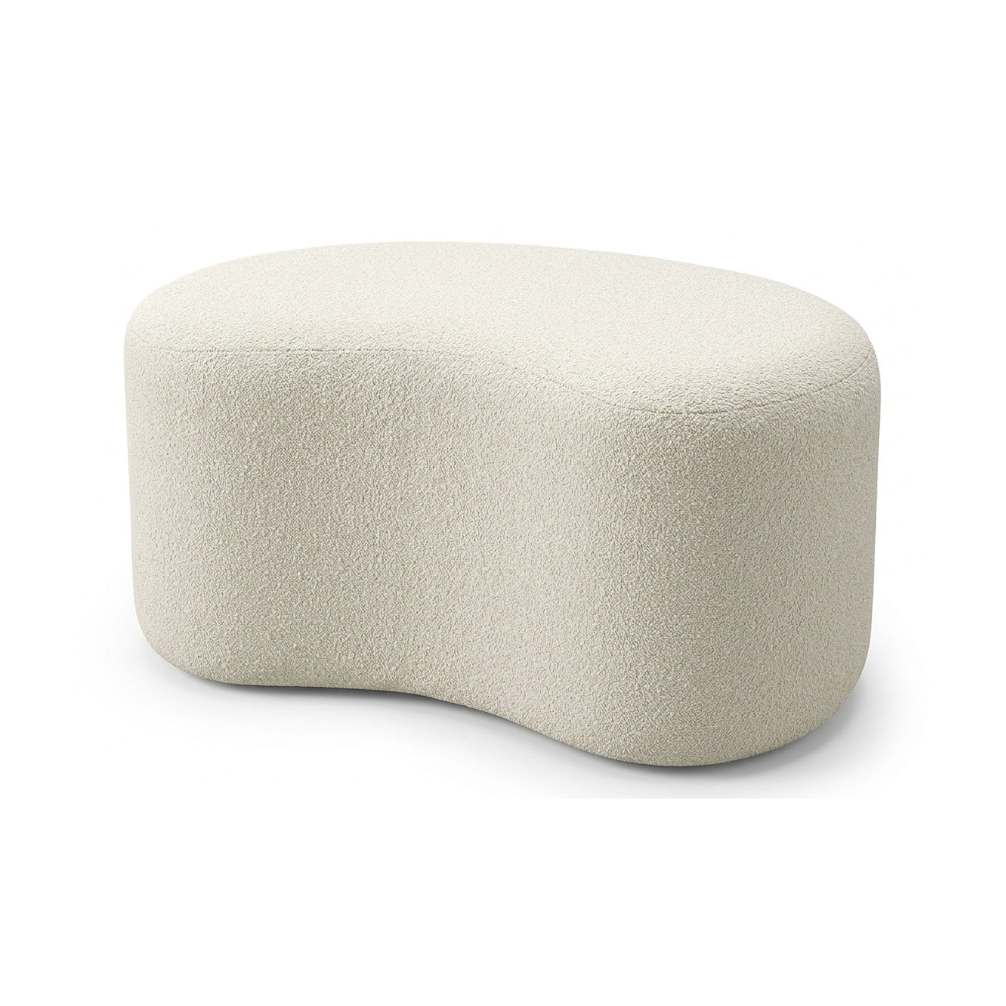Puff Decorativo Orgânico em Bouclê Formato Feijão Design Moderno Balli – LH Móveis