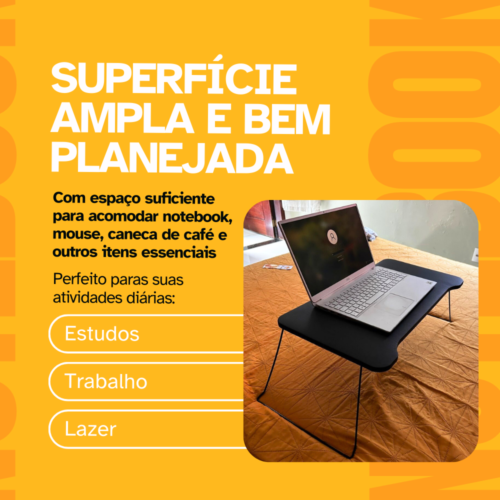 Suporte de Notebook Multiuso Portátil Ergonômico Dobrável Versátil - LH Móveis