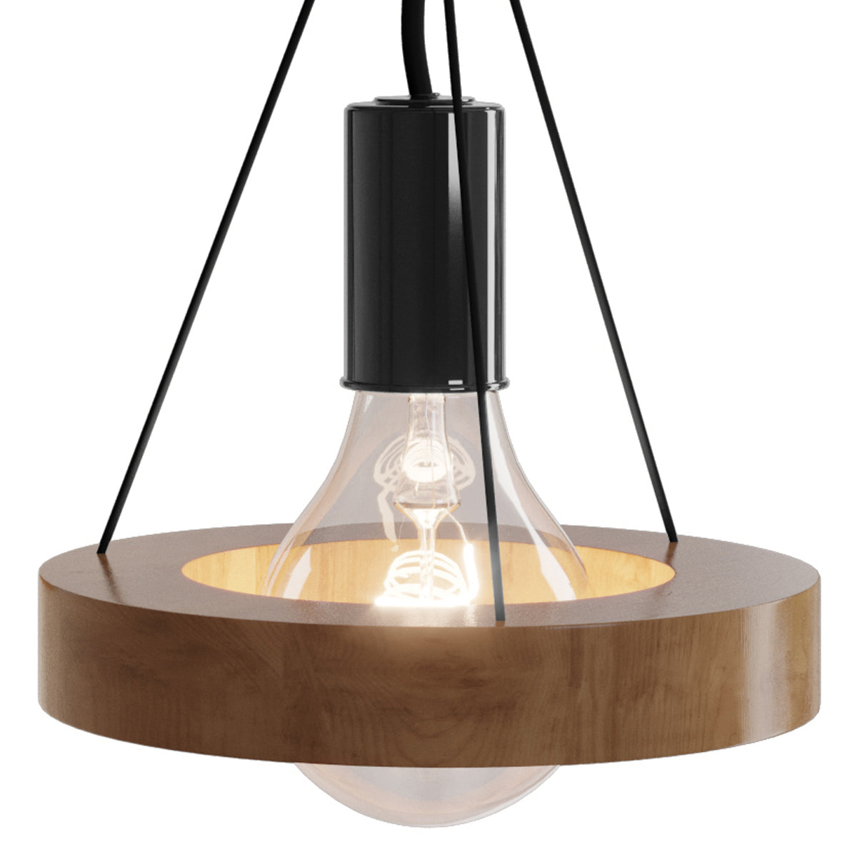 Luminária Arandela Luz De Parede 110/220V Madeira Fácil Instalação - LH Móveis