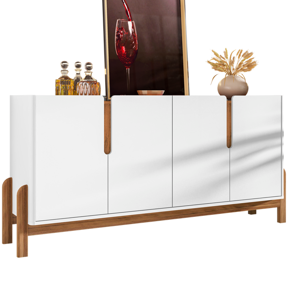 Buffet Lizz 170cm Base de Madeira com 4 Portas Organizador - LH Móveis Buffet Lizz 170cm Base de Madeira com 4 Portas Organizador - LH Móveis