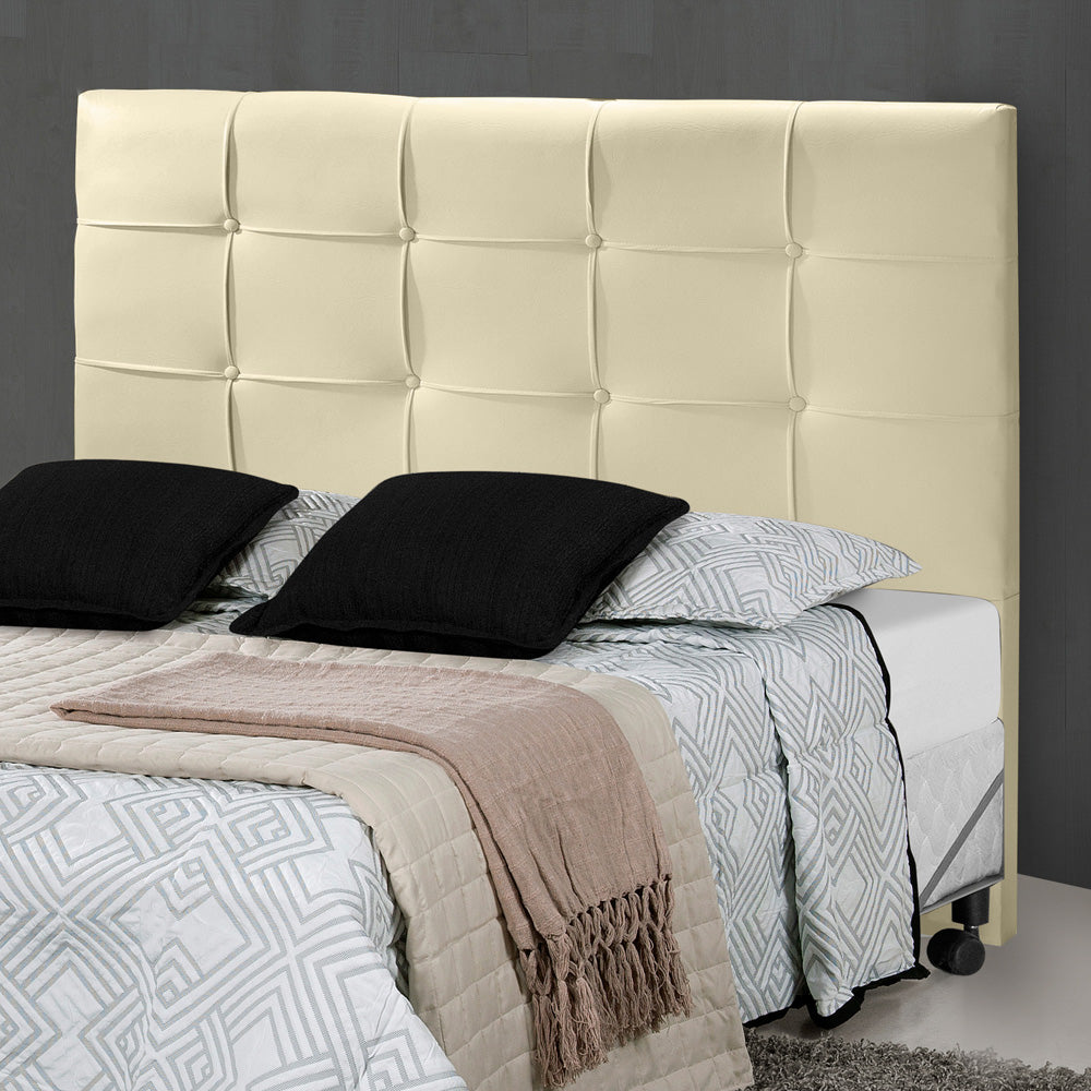 Cabeceira Estofada Hadassa para Cama Box King 195cm Detalhe em Costura com Pés Estrutura em Madeira - LH Móveis