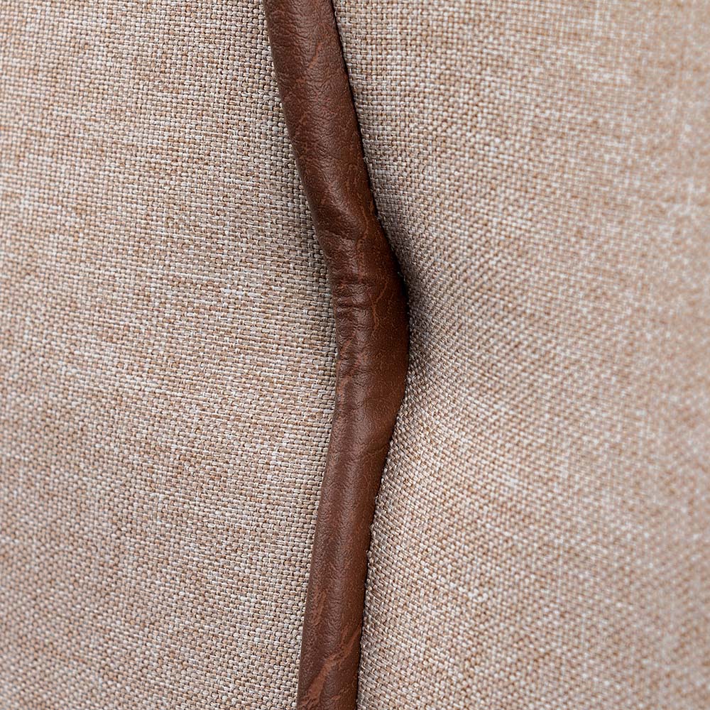 Cabeceira Estofada Luxo Para Cama Box Queen 160cm Atlanta Com Detalhes em Corino Tabaco Fixação Box - LH Móveis