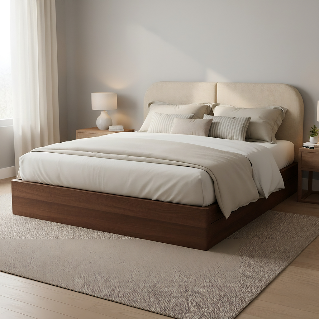 Cabeceira Estofada Modelo Painel Fixa na Parede Clean Design Orgânico Para Cama Queen 160cm - LH Móveis