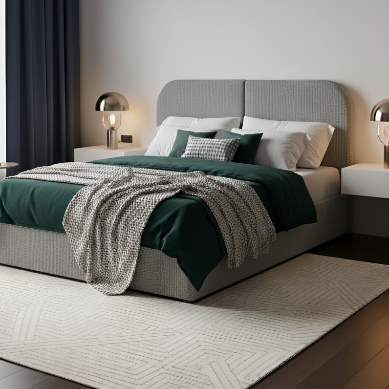 Cabeceira Estofada Modelo Painel Fixa na Parede Clean Design Orgânico Para Cama Queen 160cm - LH Móveis