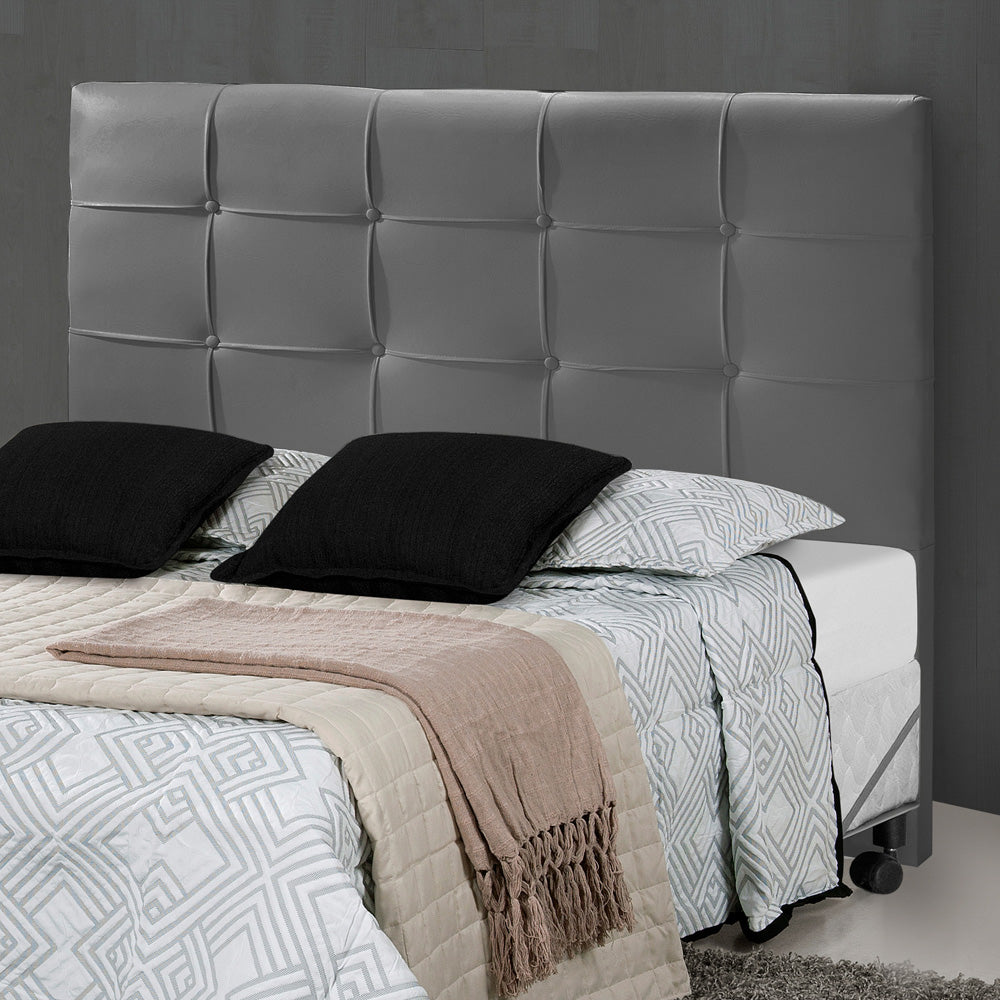 Cabeceira Estofada Hadassa para Cama Box King 195cm Detalhe em Costura com Pés Estrutura em Madeira - LH Móveis