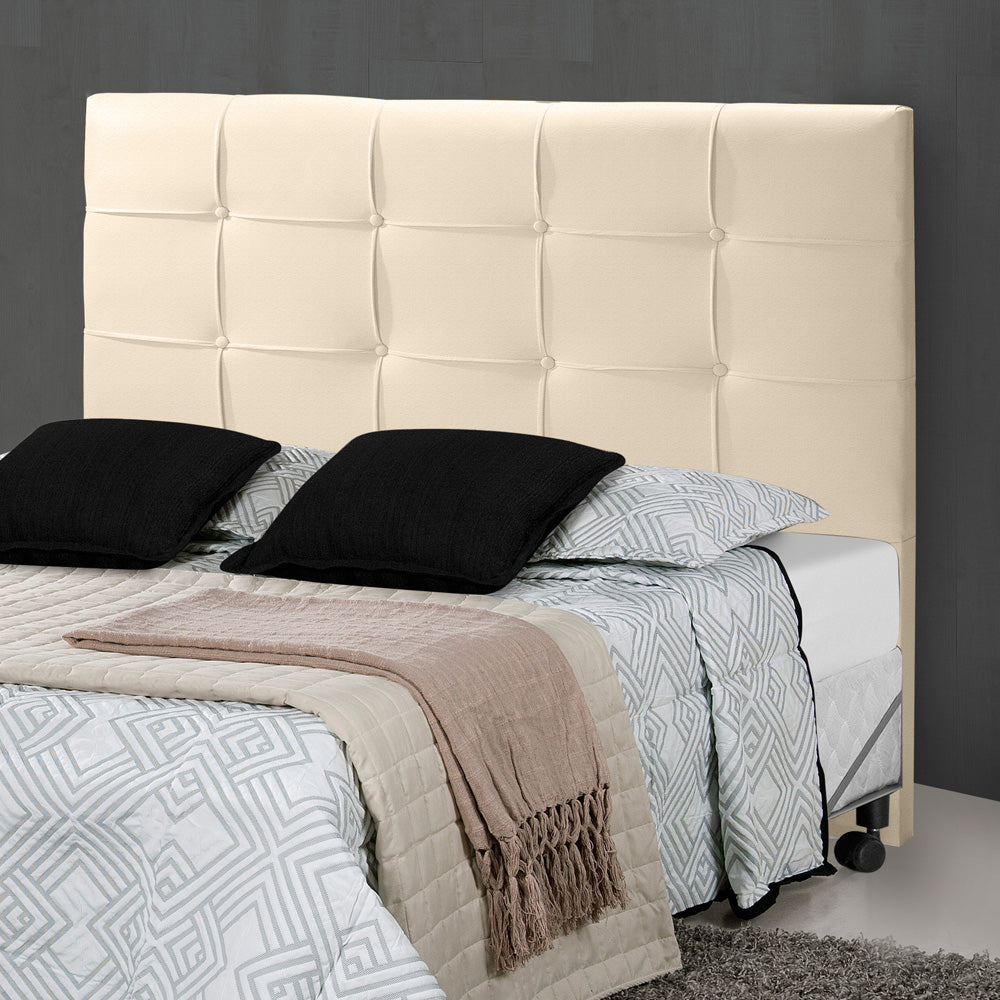 Cabeceira Estofada Hadassa para Cama Box King 195cm Detalhe em Costura com Pés Estrutura em Madeira - LH Móveis