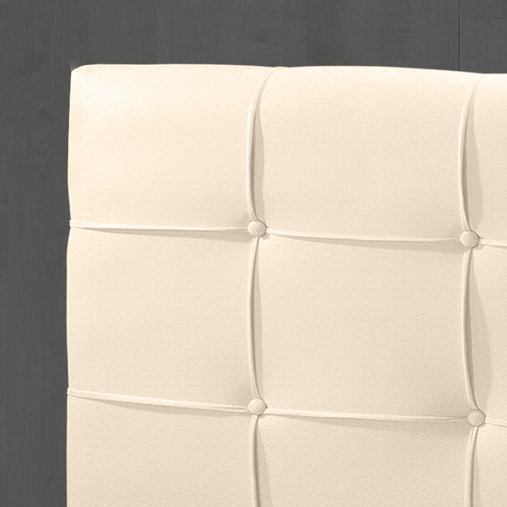 Cabeceira Estofada Hadassa para Cama Box King 195cm Detalhe em Costura com Pés Estrutura em Madeira - LH Móveis