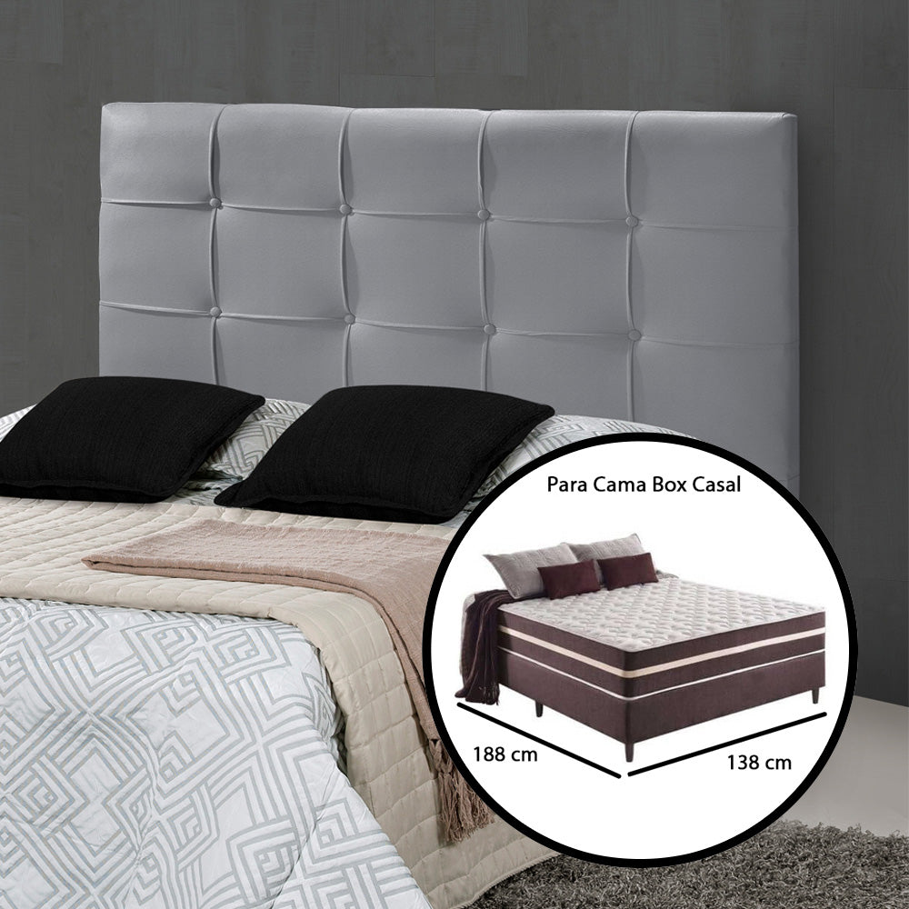 Cabeceira Hadassa Estofada para Cama Box Casal 140cm com Pés Fixação no Box - LH Móveis