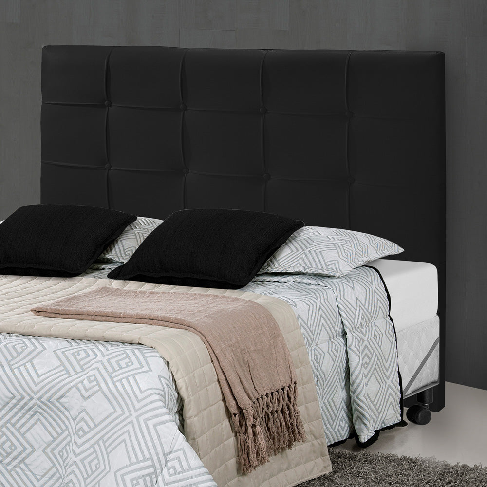 Cabeceira Estofada Hadassa para Cama Box King 195cm Detalhe em Costura com Pés Estrutura em Madeira - LH Móveis