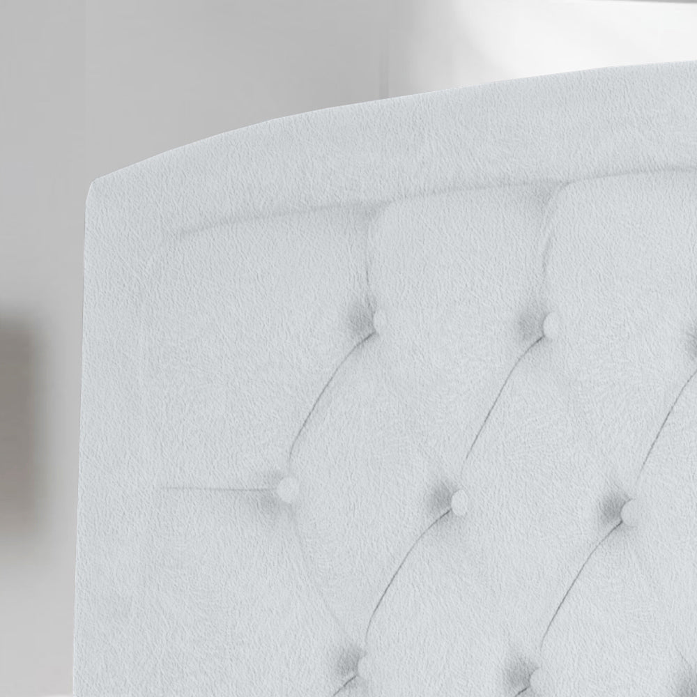 Cabeceira para Cama Box King 195 cm Ibiza Detalhe Capitône com Botões Fixação no Box com Pés - LH Móveis