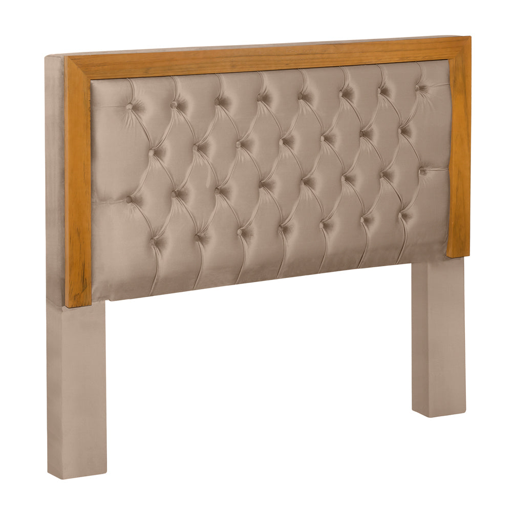 Cabeceira Imperial Capitonê Para Cama Box Casal 140cm com Moldura de Madeira - LH Móveis