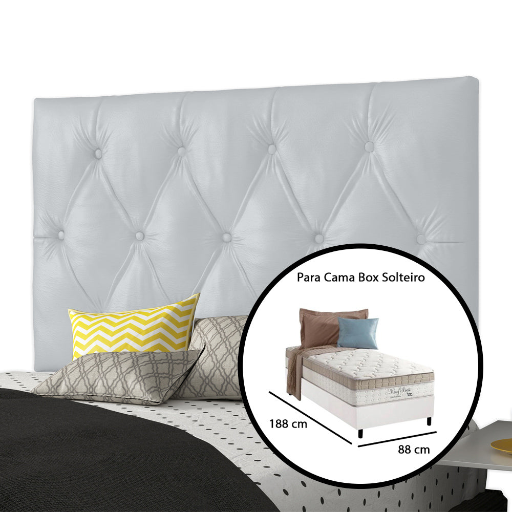 Cabeceira Painel Capitonê para Cama Box Solteiro 90 cm Intense Fixação na Parede Várias Cores - LH Móveis