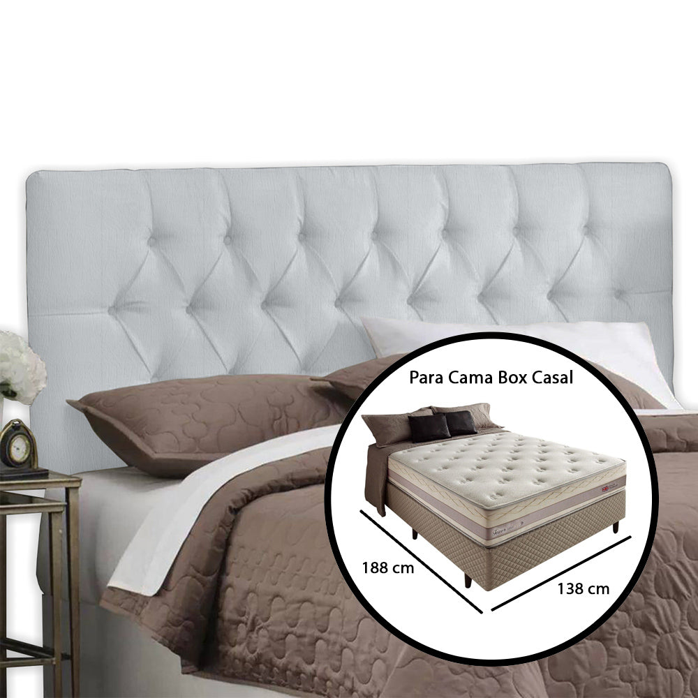 Cabeceira Estofada Painel Intense para Cama Box Casal 140cm com Detalhe Capitonê Fixação na Parede  - LH Móveis