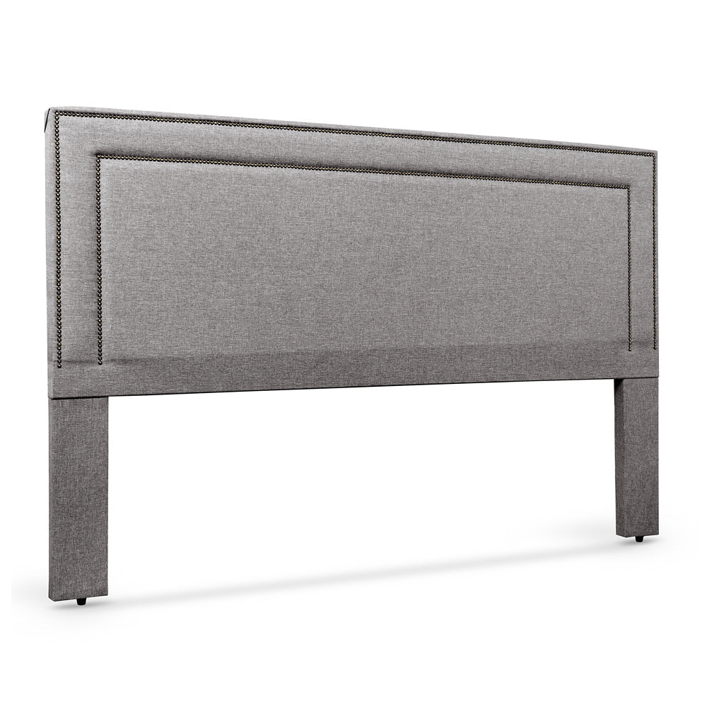 Cabeceira Madri com Tachinhas de Metal Estofada para Cama Box King 195cm com Pés Fixação no Box - LH Móveis