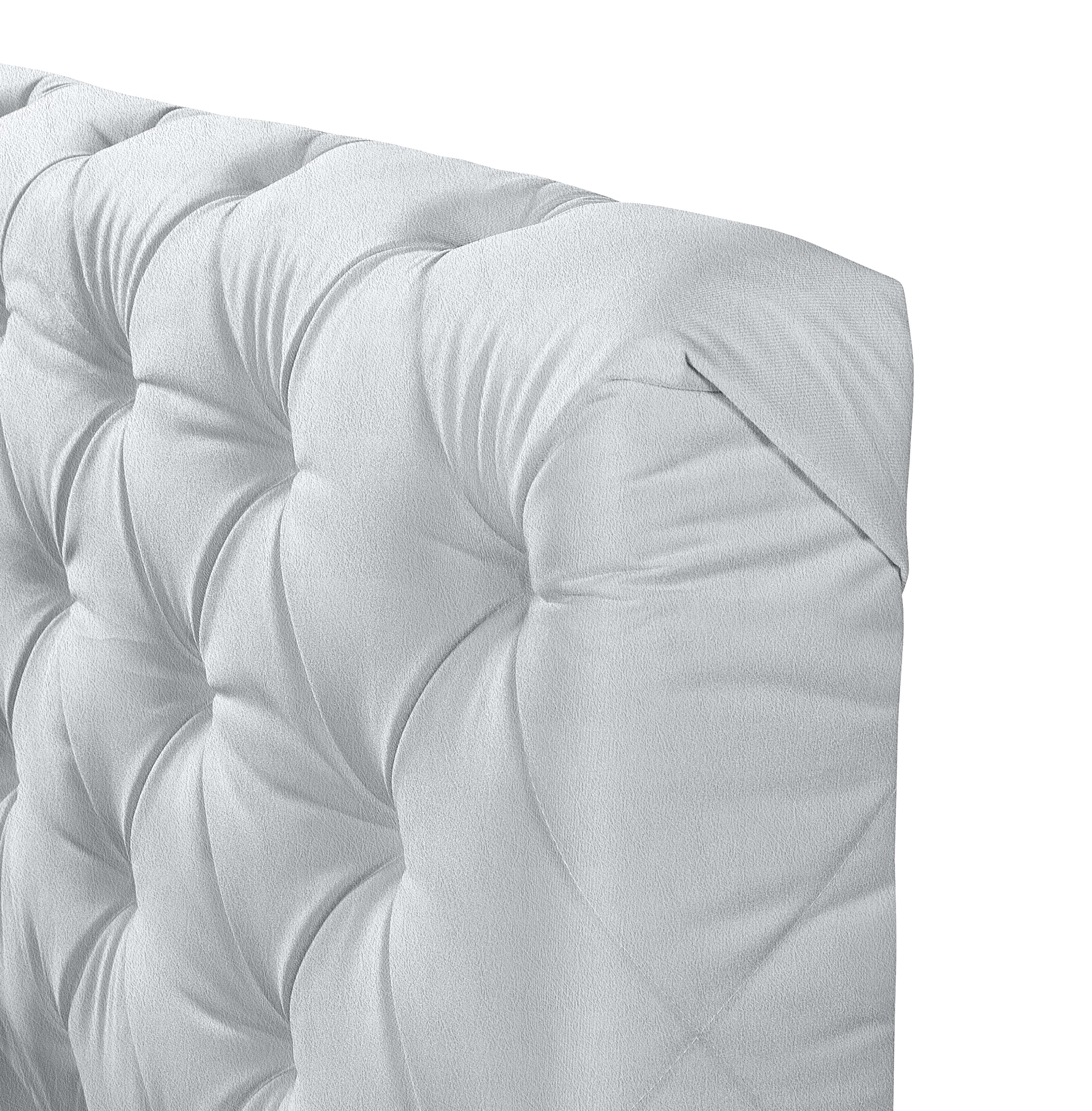 Cabeceira Montreal Estofada para Cama Box King 195cm Fixação no Box Detalhe Capitonê - LH Móveis