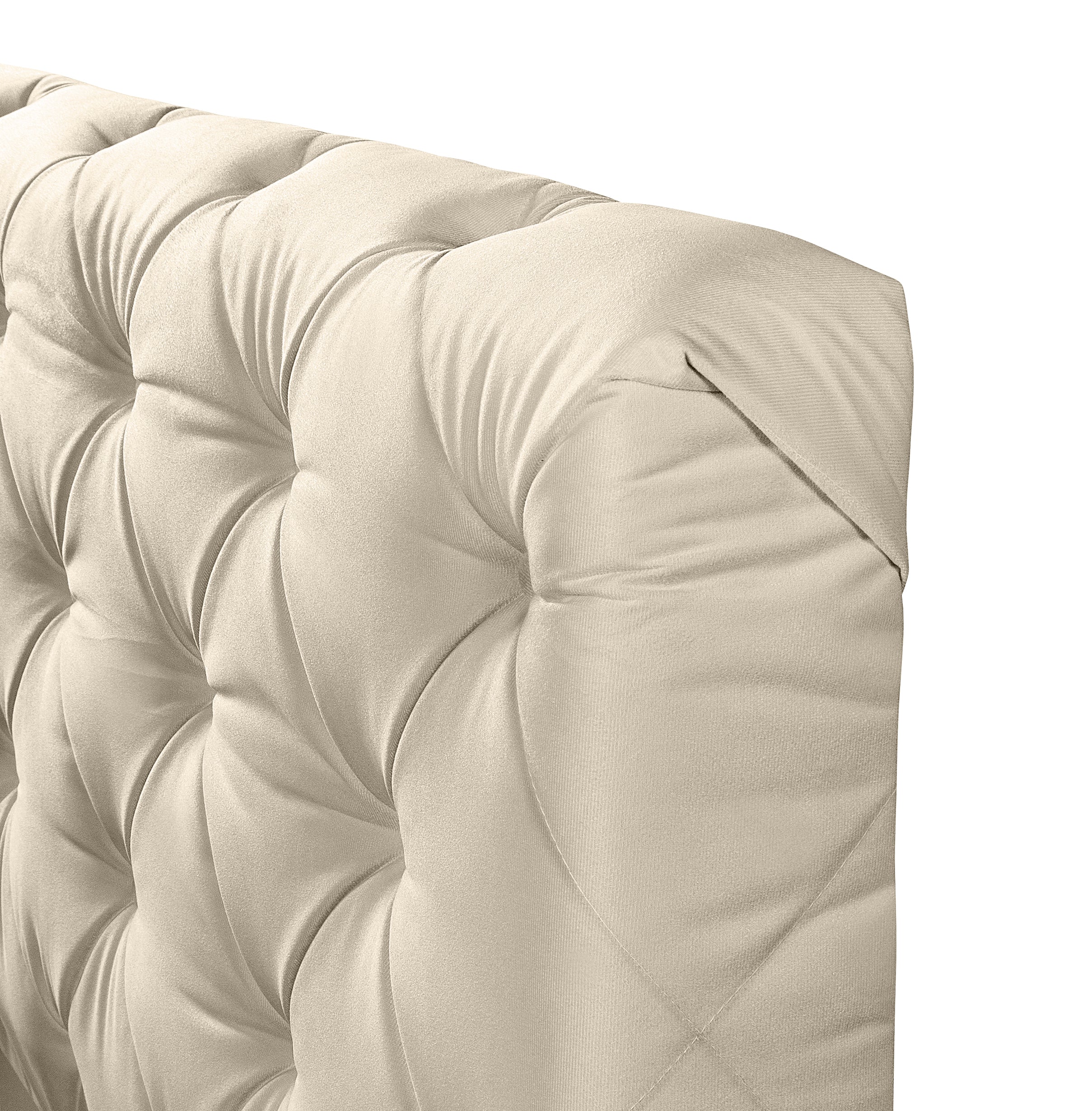 Cabeceira para Cama Box Queen 160cm Montreal Com Pés Detalhe Capitonê Fixação no Box - LH Móveis