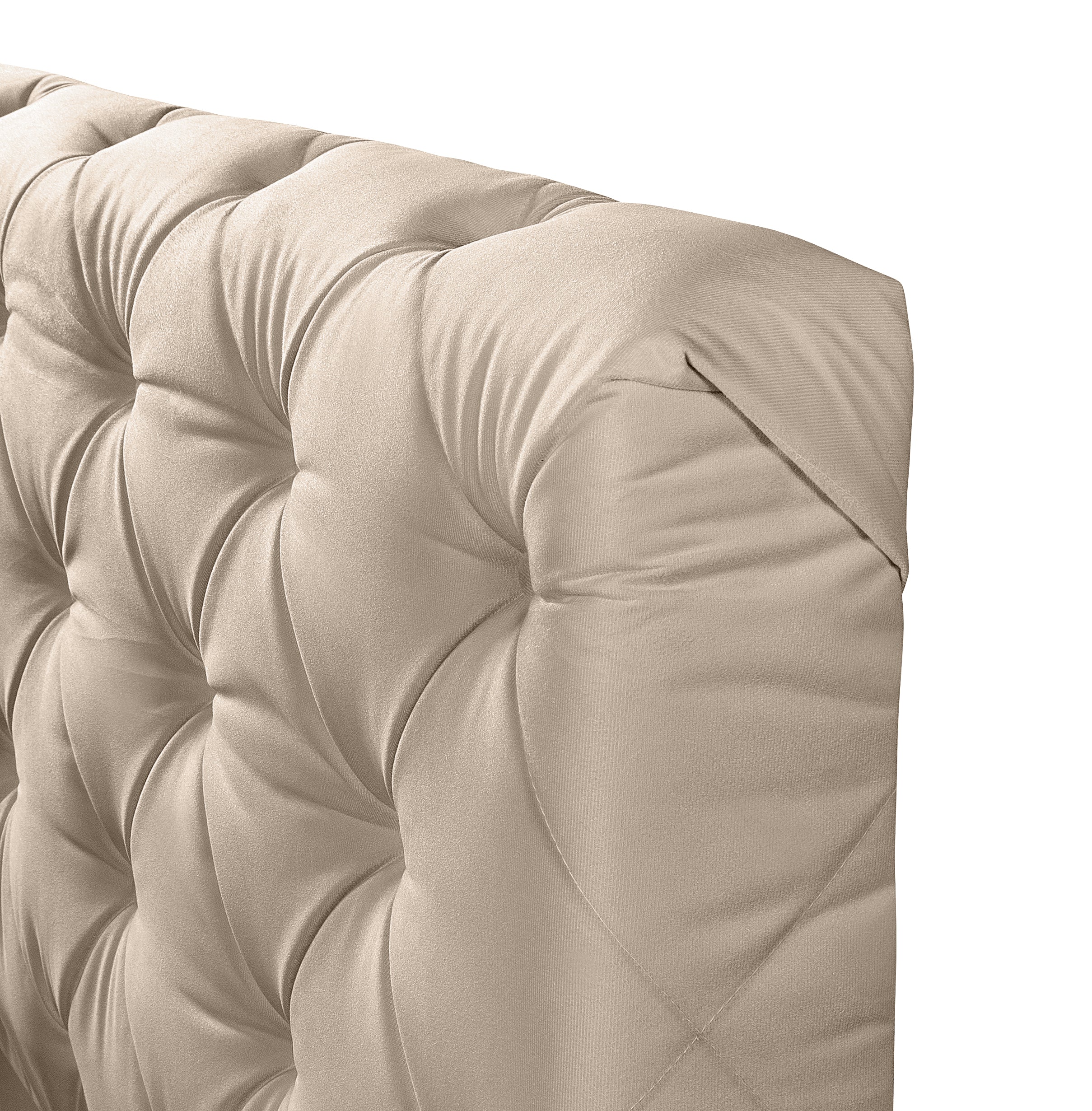 Cabeceira Montreal para Cama Box Casal 140cm Detalhe Capitonê com Pés Estrutura em Madeira - LH Móveis