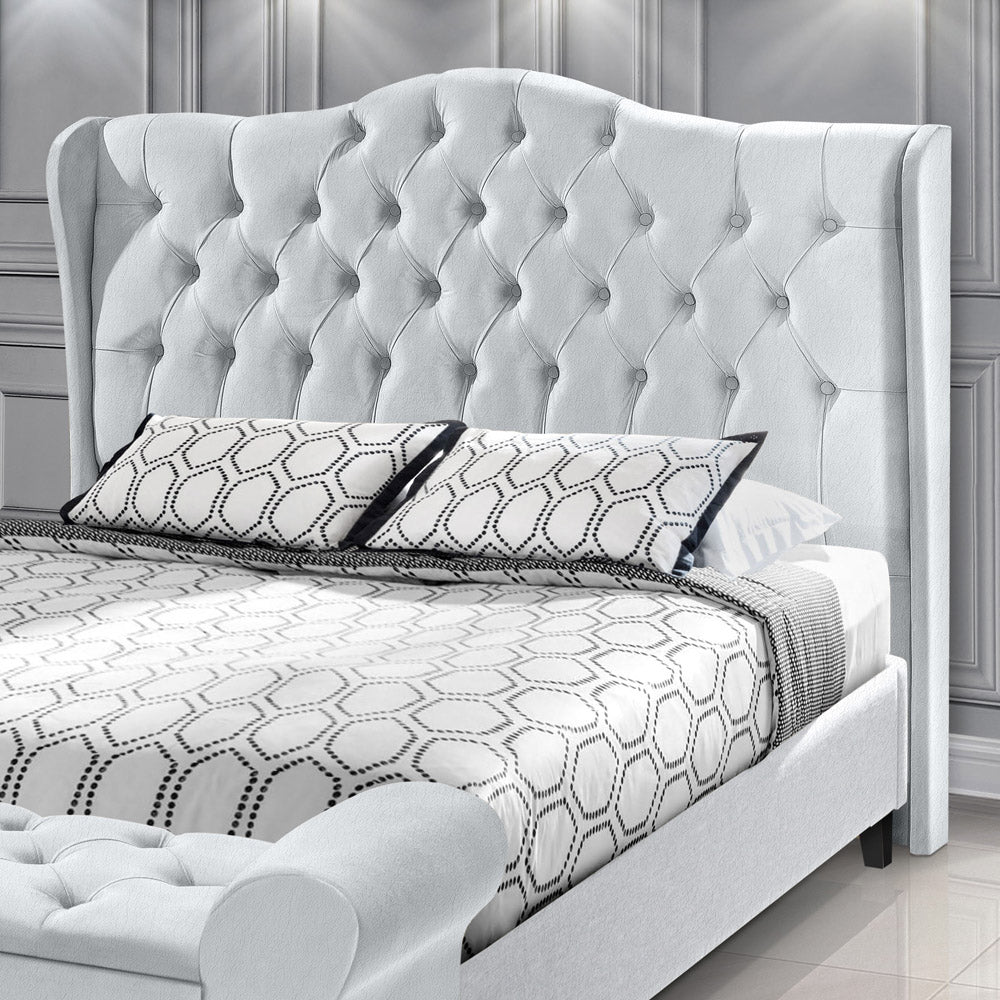 Cabeceira Dubai Detalhe Capitonê com Botões para Cama Box Casal 140 cm Estofado Com Pés - LH Móveis