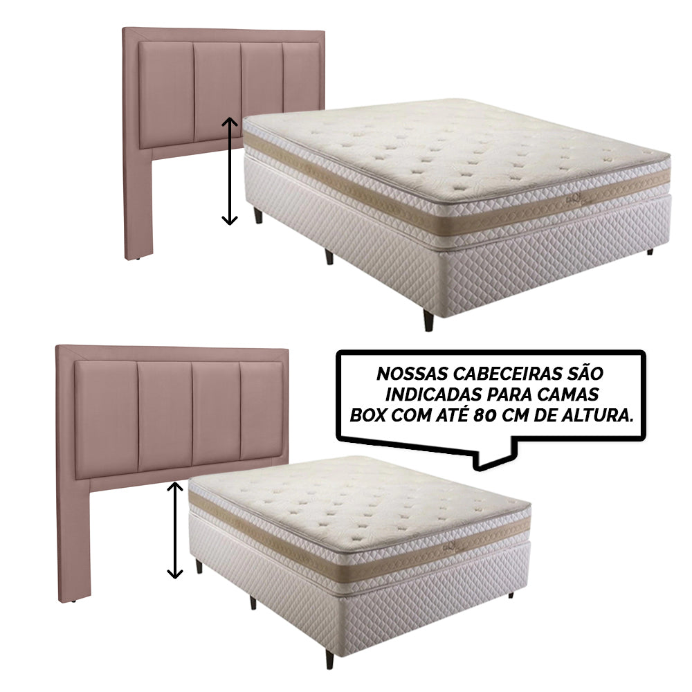 Cabeceira Estofada Luxo para Cama Box Solteiro 90 cm Veneza Várias Cores - LH Móveis
