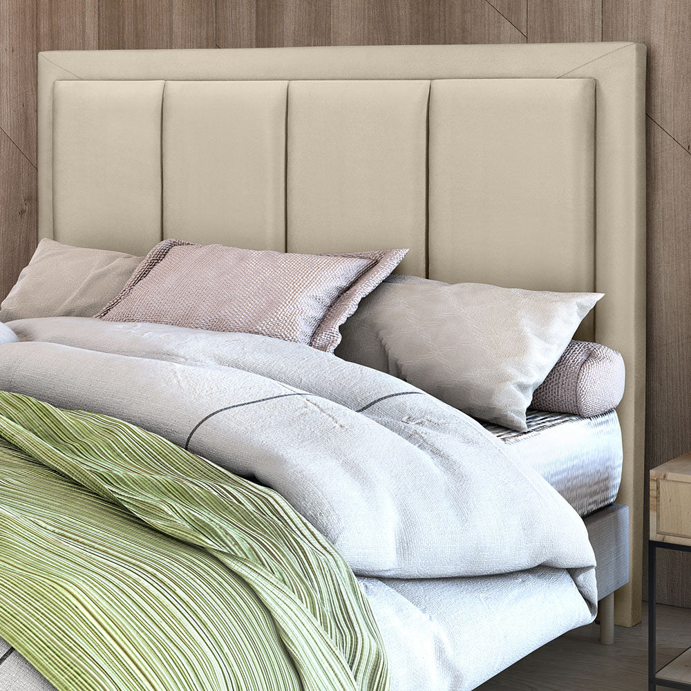 Cabeceira Veneza Estofada Luxo para Cama Box King 195 cm Detalhe em Alto Relevo com Pés - LH Móveis