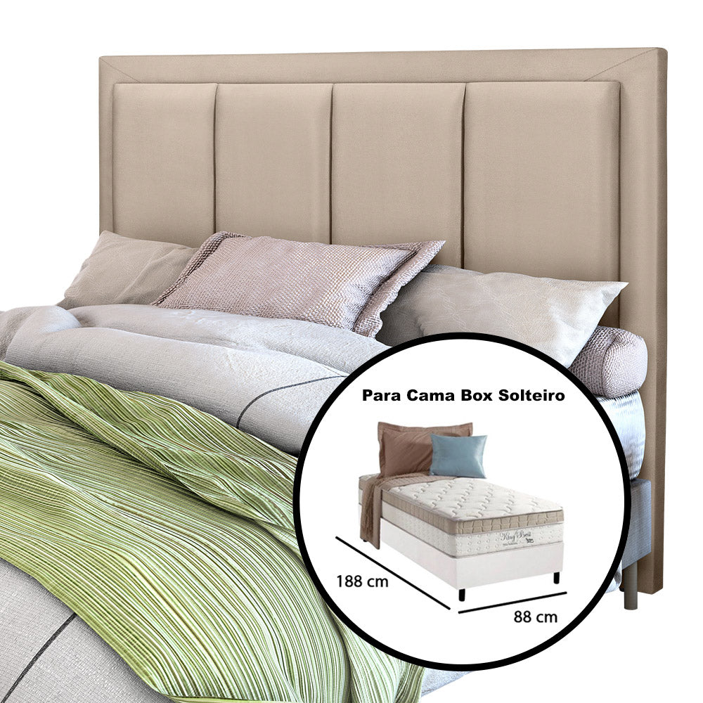 Cabeceira Estofada Luxo para Cama Box Solteiro 90 cm Veneza Várias Cores - LH Móveis