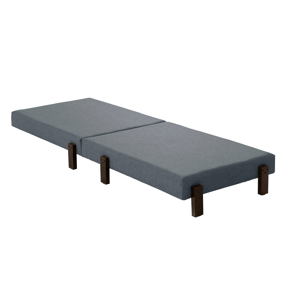 Cama Dobrável Portátil Estofada Versátil Estrutura em Madeira com Pés - LH Móveis