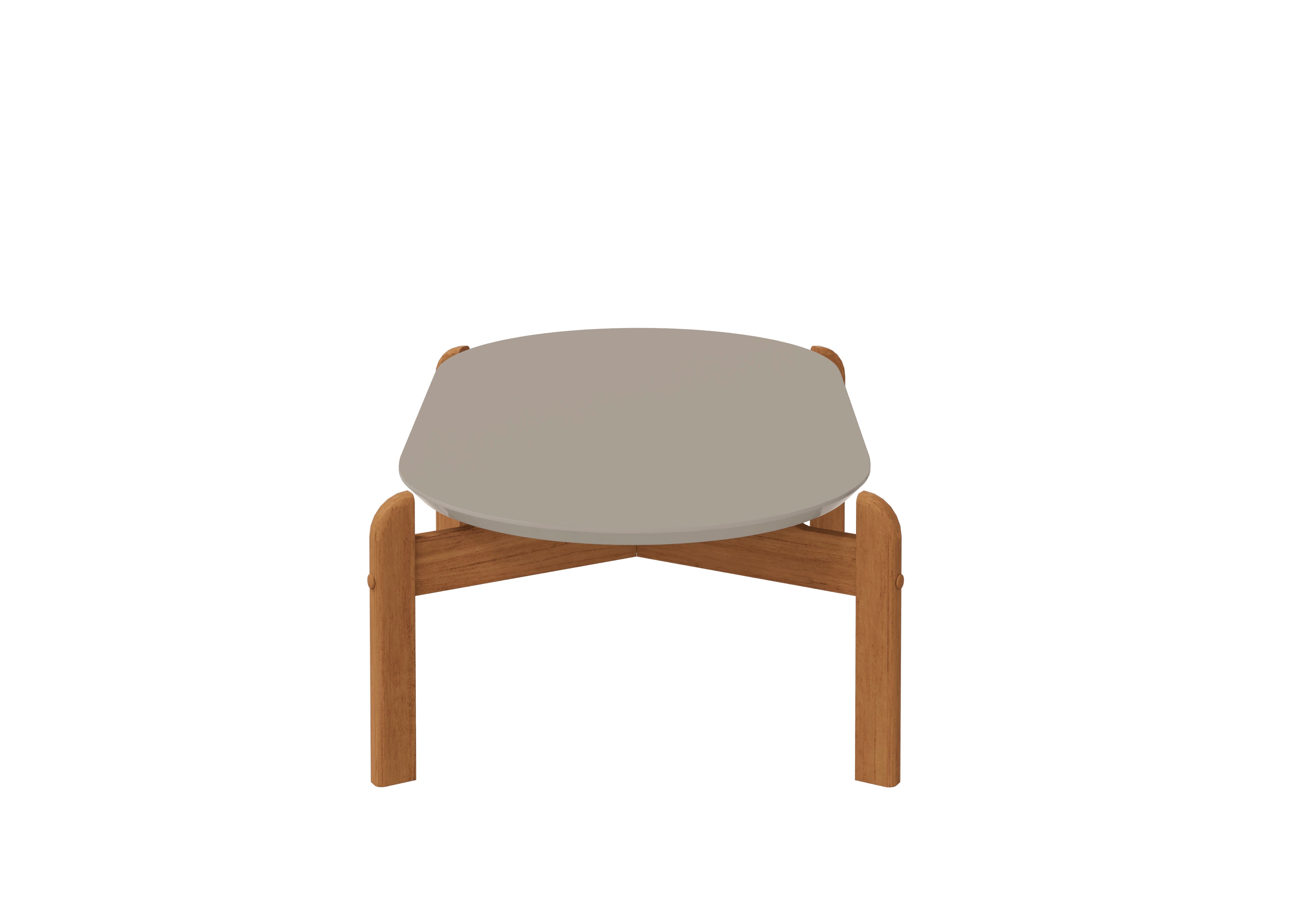 Mesa de Centro Lizz Apoio Base de Madeira Tampo Oblongo Decorativa - LH Móveis