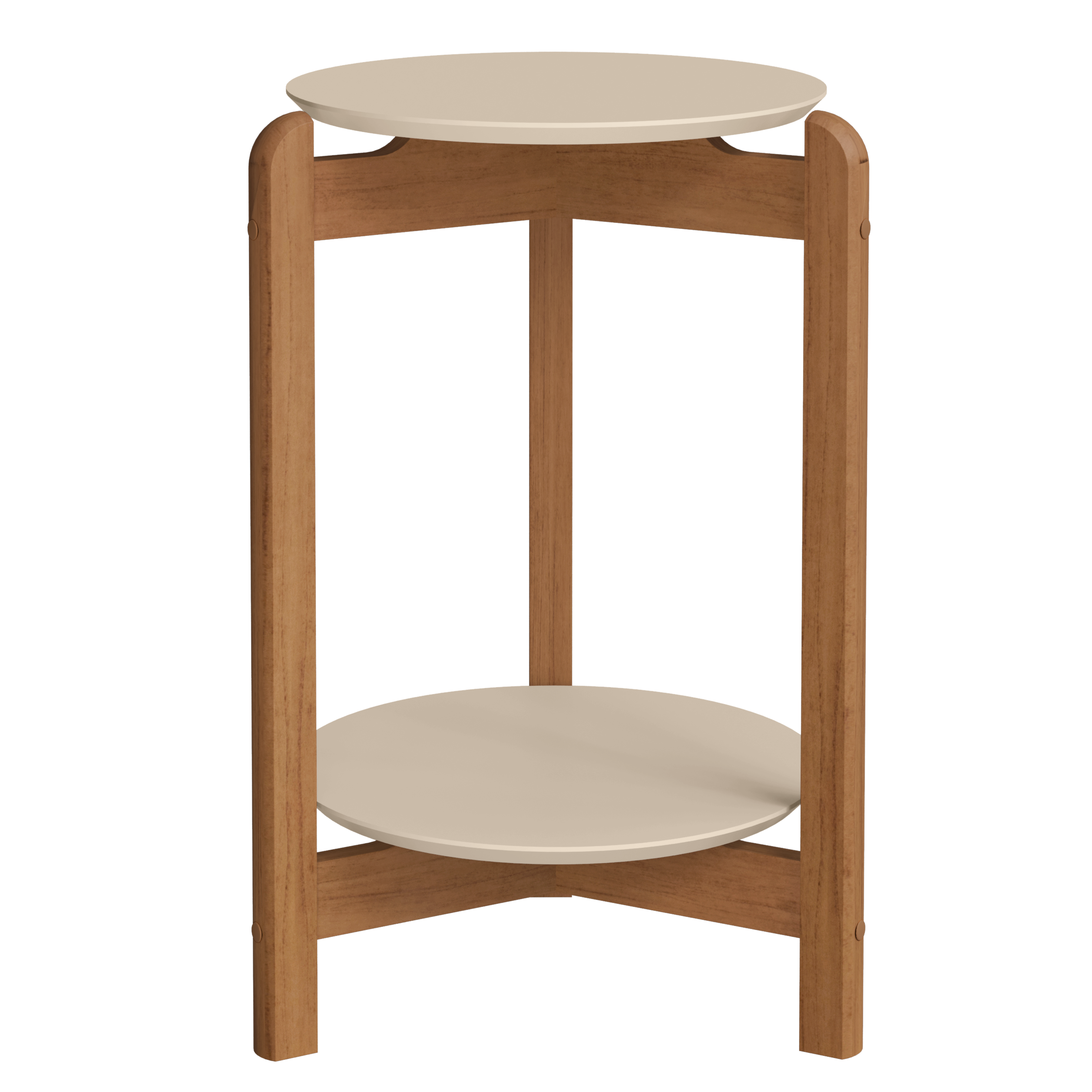 Mesa Lateral Base de Madeira Tampo em MDF Decorativa - LH Móveis