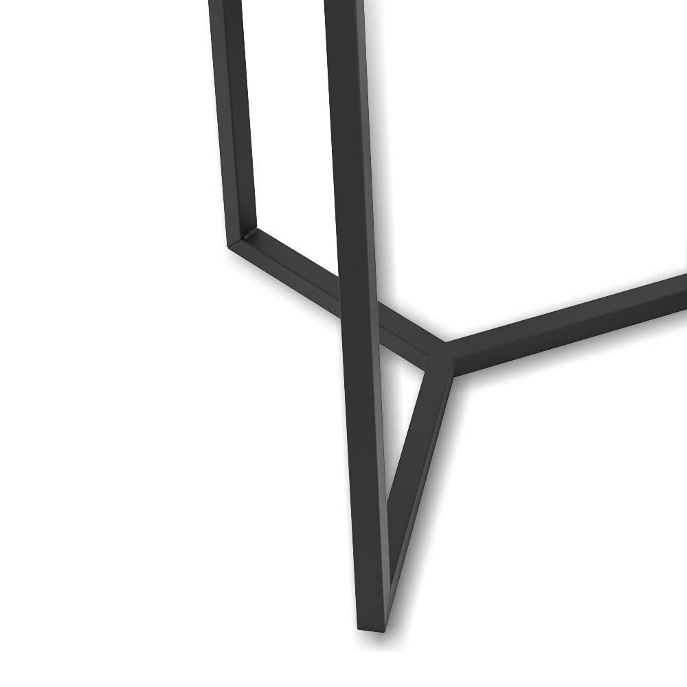 Conjunto Mesa Lateral Steel Glass Base de Aço Tampo com Espelho Estilo Industrial - LH Móveis